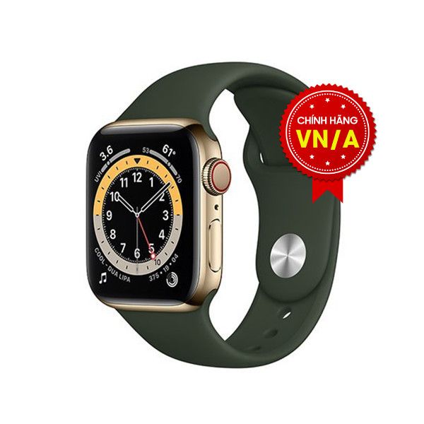 Apple Watch Series 6 44mm (4G) Viền Thép Vàng / Dây Cao Su - Chính hãng VN/A