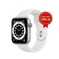 Apple Watch Series 6 44mm (4G) Viền Nhôm Bạc / Dây Cao Su Trắng - Chính hãng VN/A