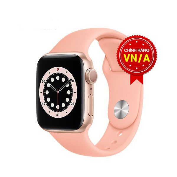 Apple Watch Series 6 44mm (GPS) Viền Nhôm Vàng / Dây Cao Su Hồng - Chính hãng VN/A