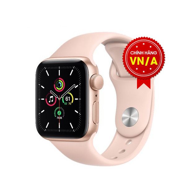 Apple Watch SE 44mm (GPS) Viền Nhôm Vàng / Dây Cao Su Hồng - Chính Hãng VN/A