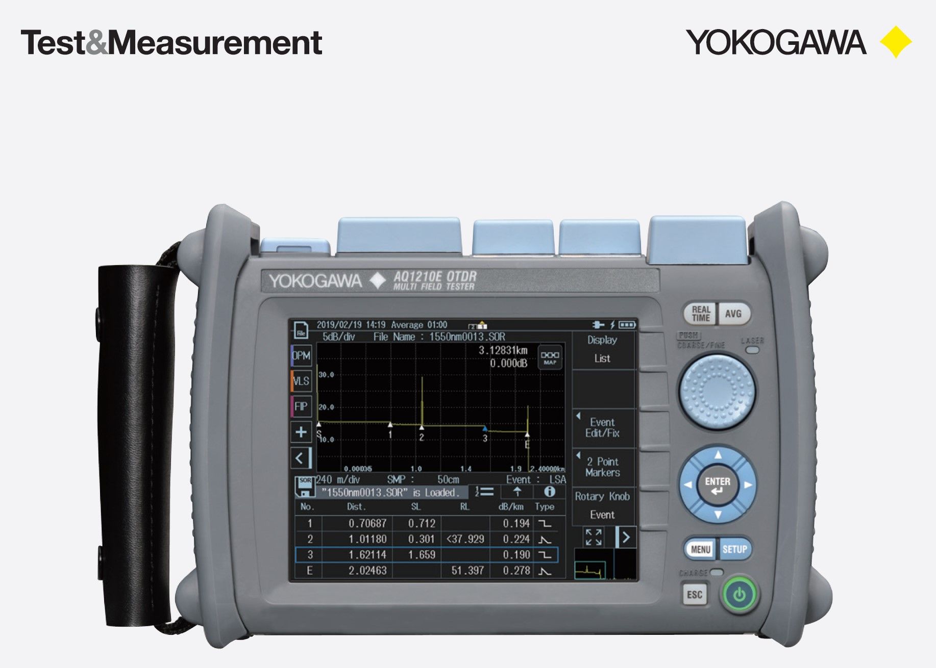 Máy đo quang OTDR Yokogawa AQ1210A 37/35dB 2 bước sóng 1310/1550nm