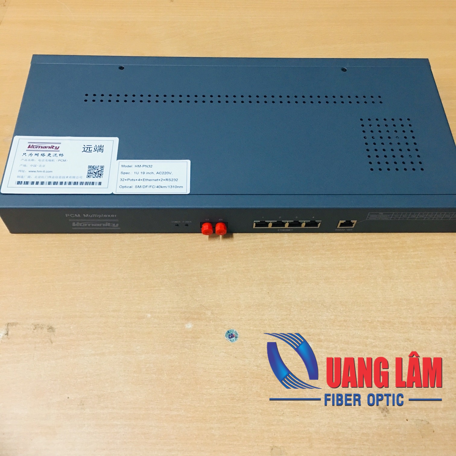 Thiết bị ghép kênh PCM 32FXO/FXS + 4 Ethernet 10/100M + 2xRS