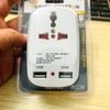 Đầu chuyển phích UK sang 3 chấu đa năng + 1 ổ 2 chấu tròn/dẹp + 2 cổng USB 5V 1A NK-823