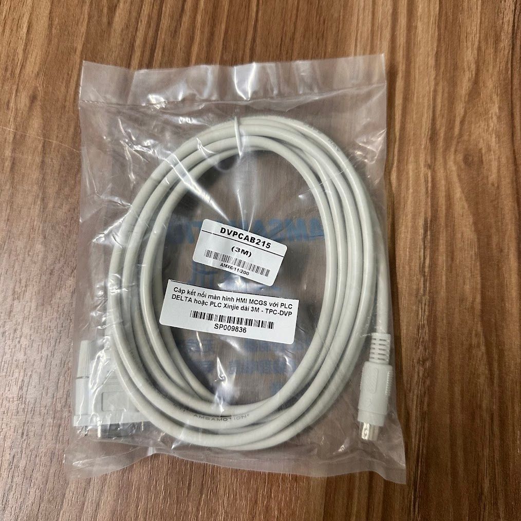 Cáp kết nối màn hình HMI MCGS với PLC DELTA hoặc PLC Xinjie dài 3M