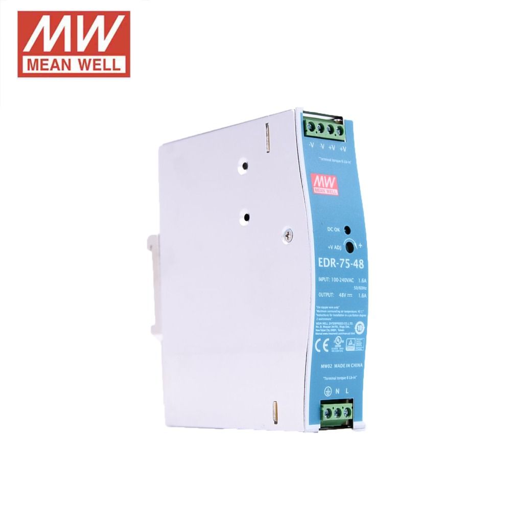 Bộ chuyển đổi nguồn điện công nghiệp gắn thanh DIN AC220V->DC48V 75W 1.6A EDR-75-48