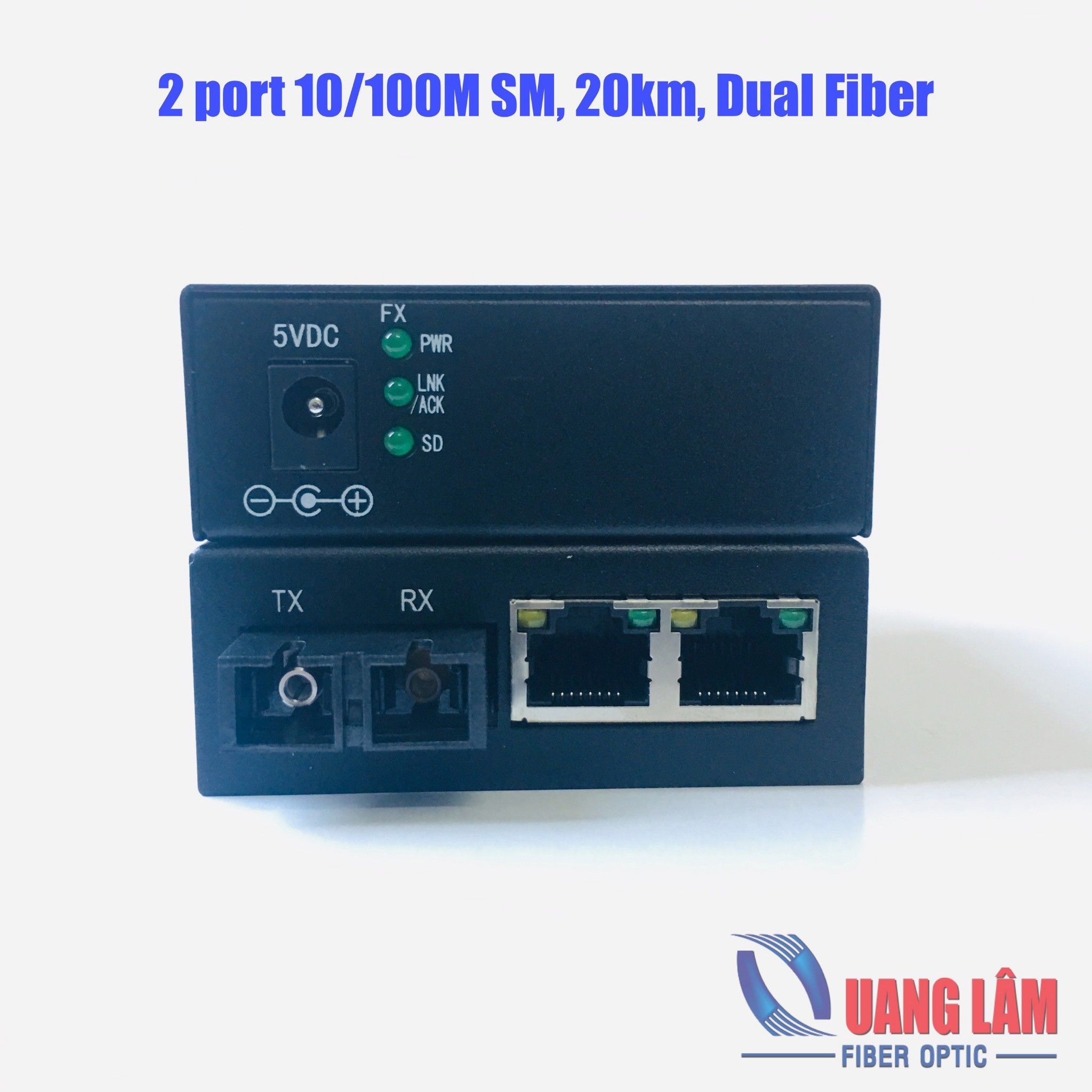 Bộ chuyển đổi quang điện 2 Port RJ45 10/100M sang quang, 2 sợi quang, WT-8110SA-12-20