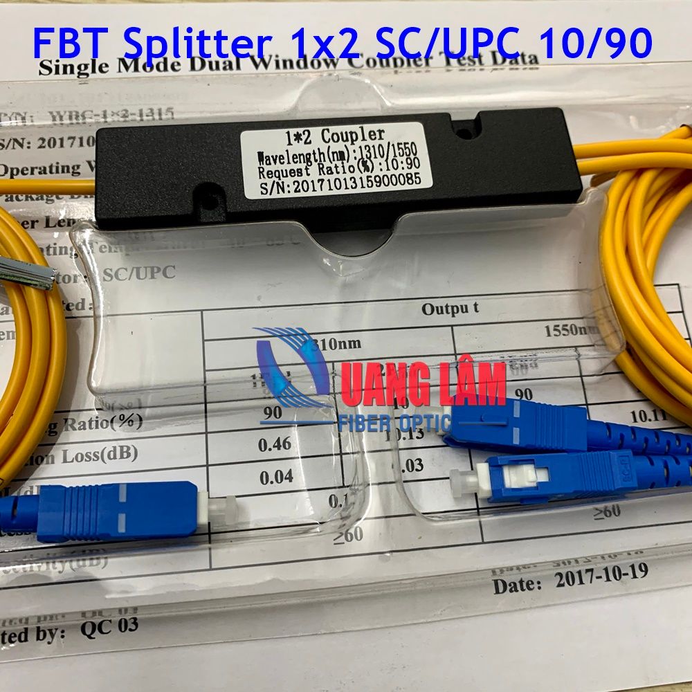 Bộ chia quang FBT 1x2 SC/UPC 10/90