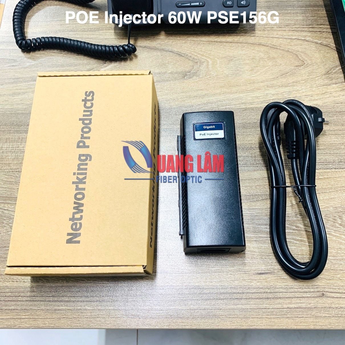 Adapter POE 54V-60W 2 Port(1 Data in+ 1 Data PoE Out), tốc độ 10/100/1 ...