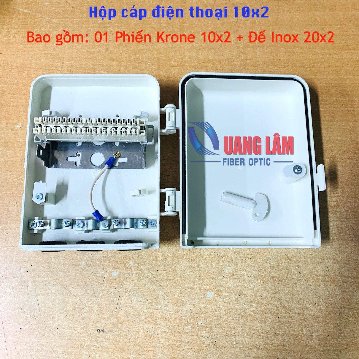 Hộp cáp điện thoại 10 đôi gắn phiến Krone IDF 10x2