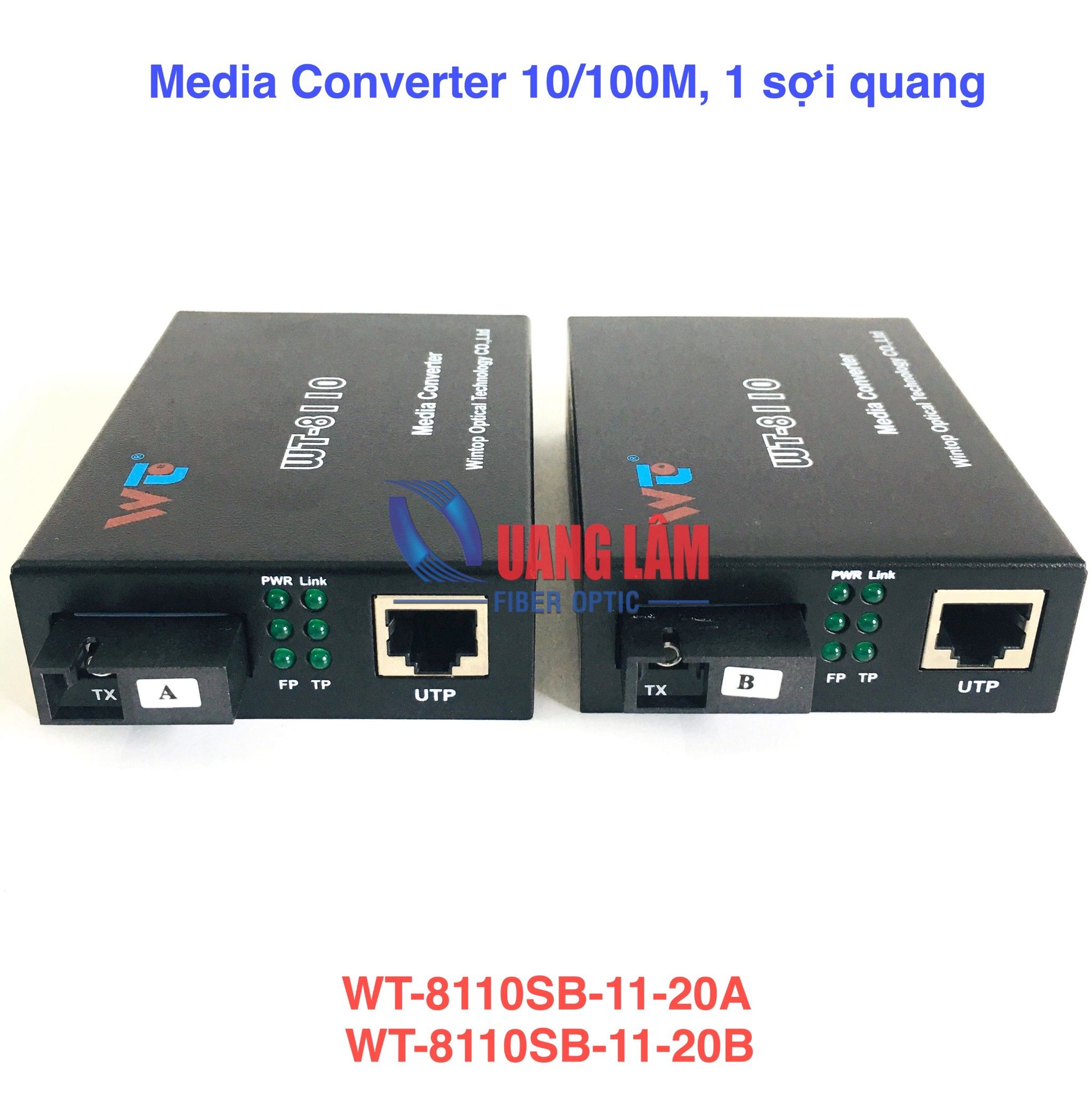 Bộ chuyển đổi quang điện 10/100M, 1sợi quang WT-8110SB-11-20A WT-8110SB-11-20B