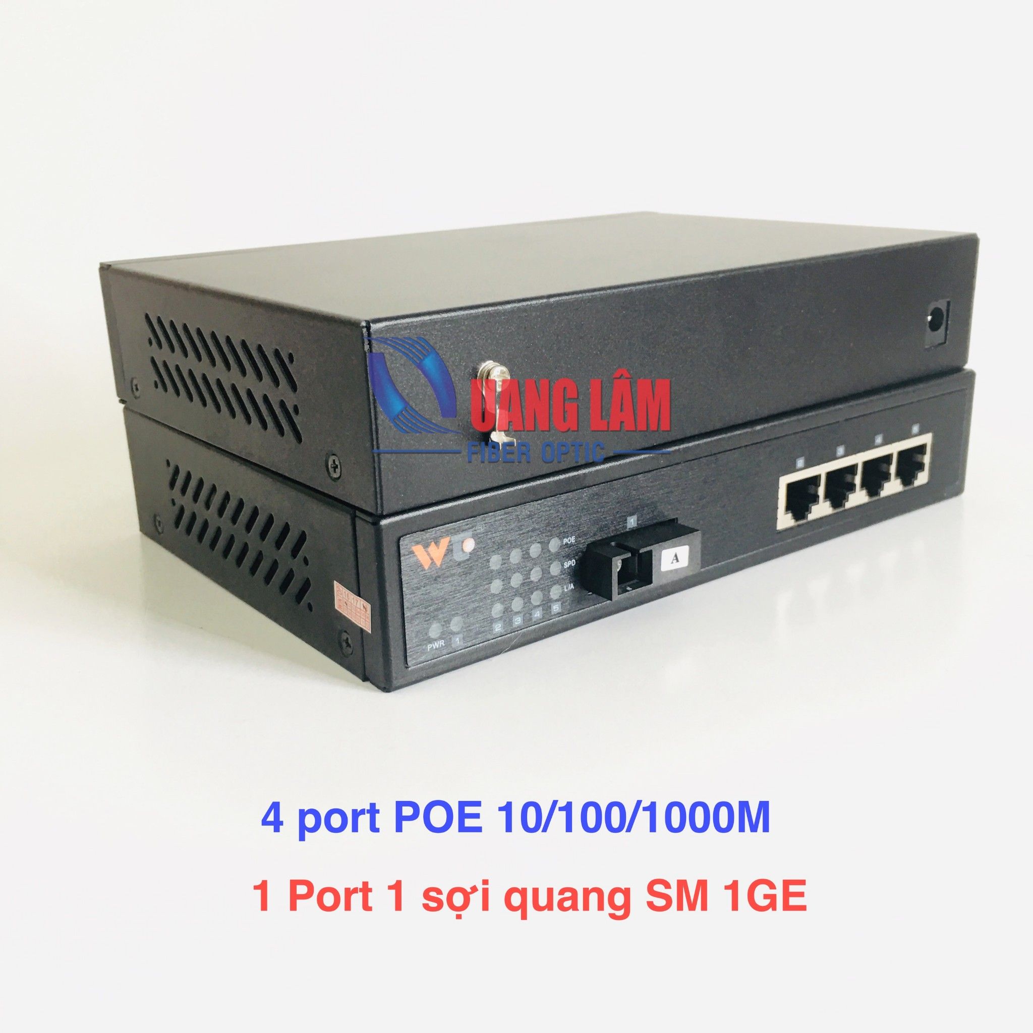 WT-DS105-1GF4GT-AF: 4 Port 10/100/1000M POE RJ45 + 1 Port FX GE Media Converter