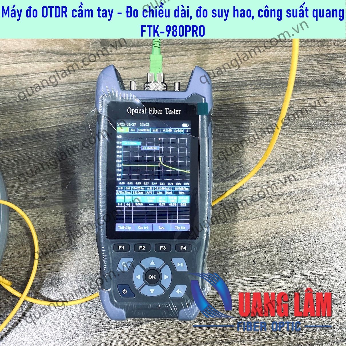 Máy đo Mini OTDR đo chiều dài và xác định lỗi cáp quang + Test cáp mạng FTK-980PRO