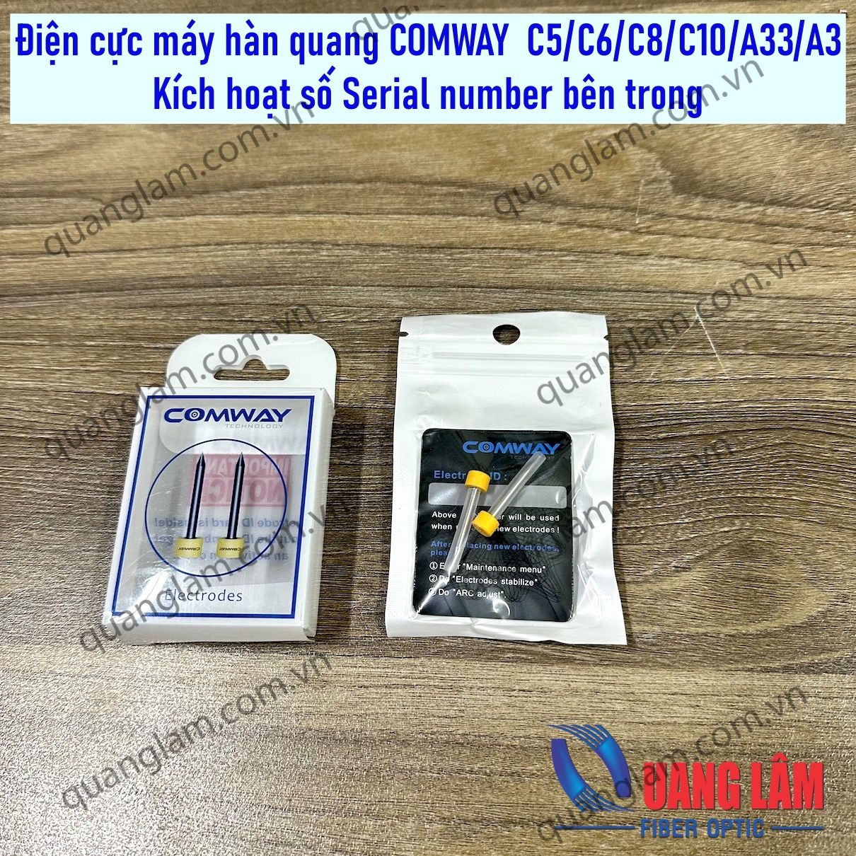 Điện cực máy hàn sợi quang COMWAY C6 C8 C9 C10 A33 A3(CE-03) - Có số serial number