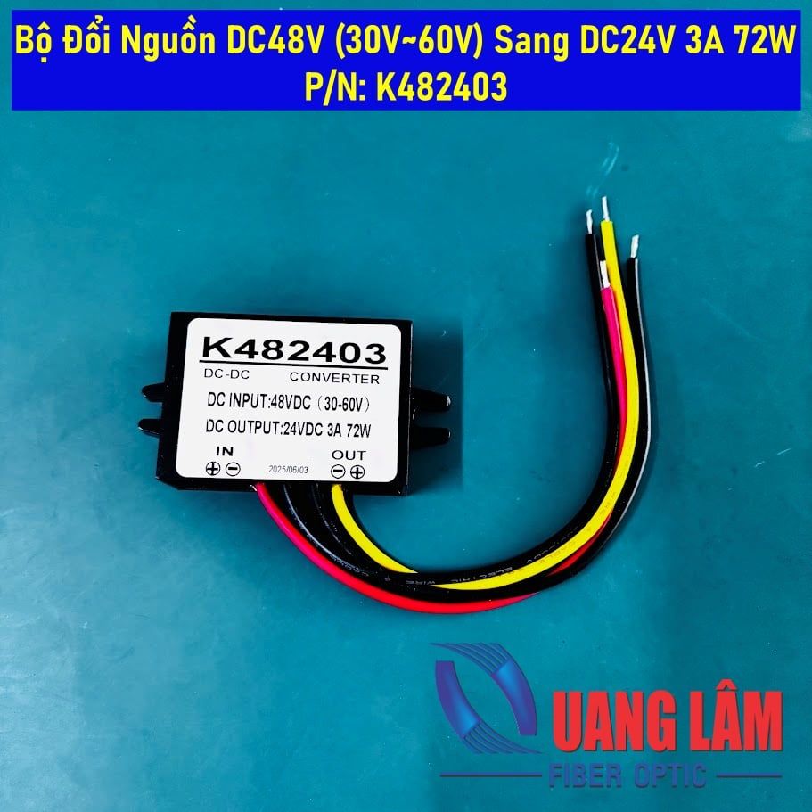Bộ Đổi Nguồn DC48V (30V~60V) Sang DC24V 3A 72W K482403