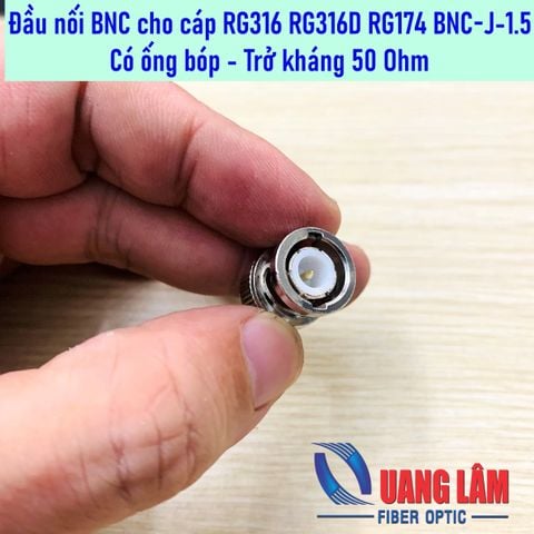 Đầu nối dây BNC đực male connector BNC-J-1.5 dành cho cáp RG316 RG316D RG174
