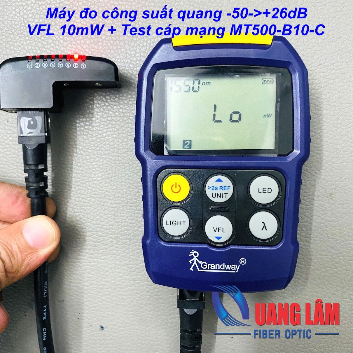 Máy đo công suất quang -50->+26dB + VFL 10mW + Test cáp mạng MT500-A10-C MT500-B10-C