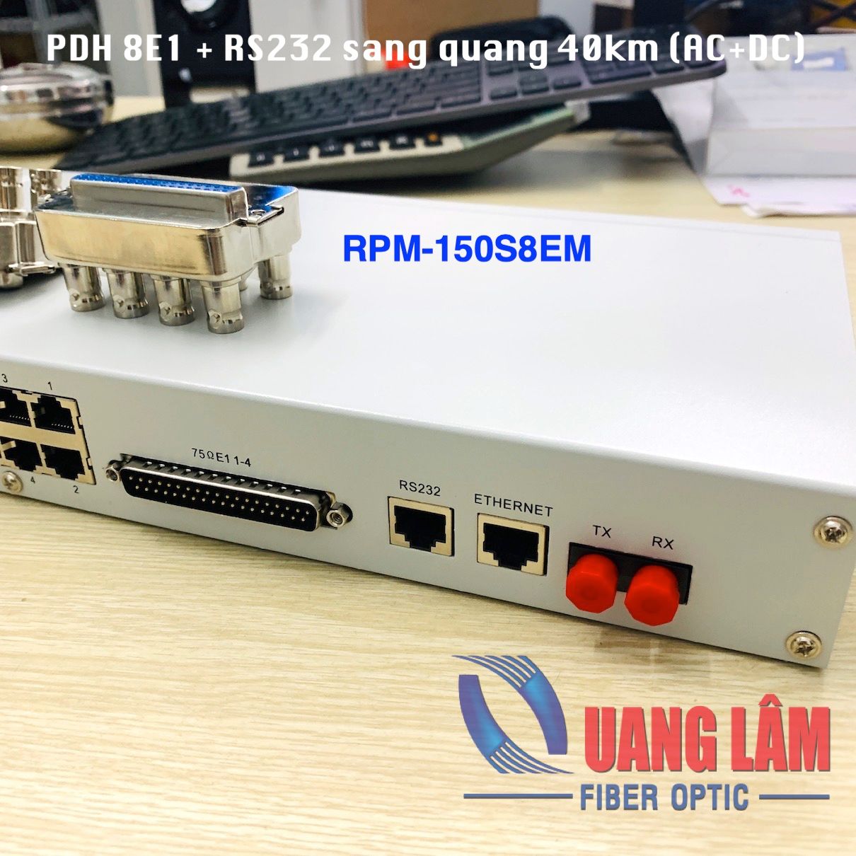 Thiết bị truyền dẫn PDH 8E1 + Ethernet + RS232 sang quang (AC+DC) - RPM-150S8EM