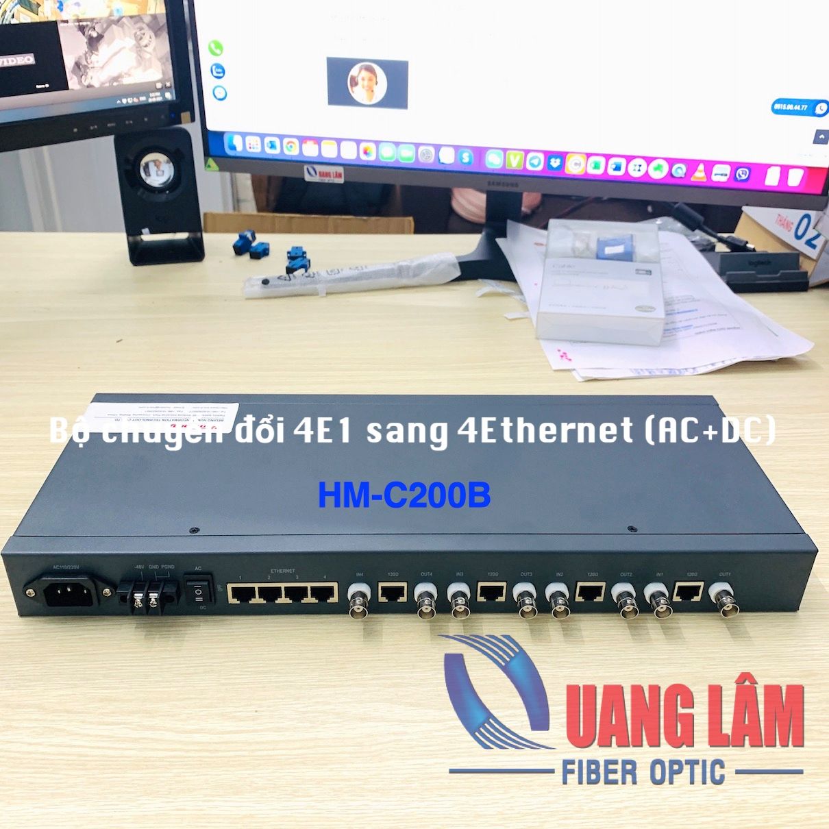 Bộ chuyển đổi 4E1 sang 4Ethernet (AC+DC) HM-C200B - Humanity