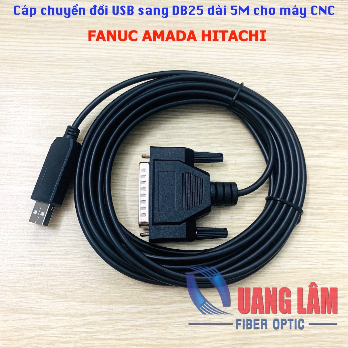 Cáp chuyển đổi USB sang RS232 DB25 dài 5M cho máy CNC FANUC AMADA HITACHI