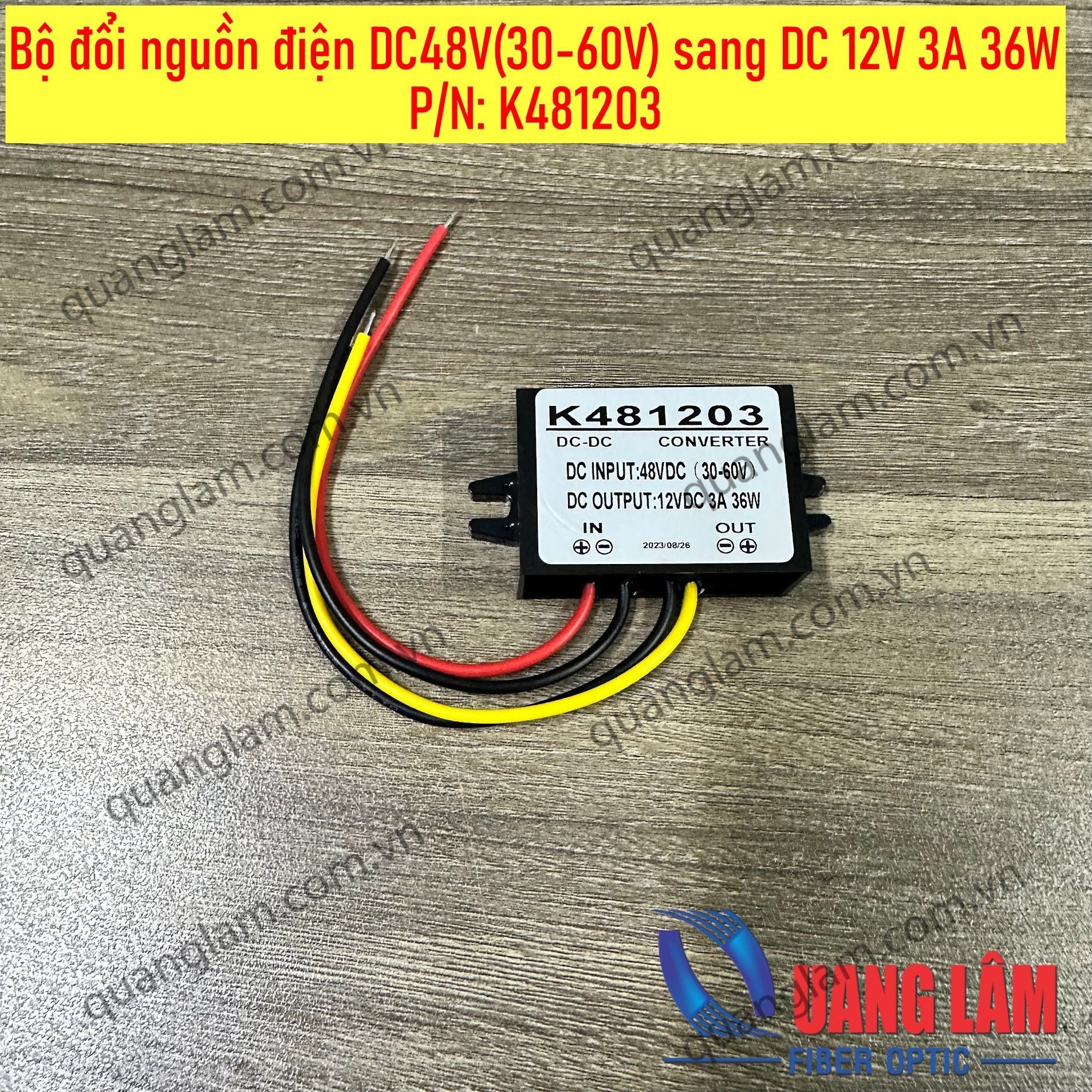 Bộ đổi nguồn DC-DC 24V/36V/48(15V~58V) sang 12V 3A 36W