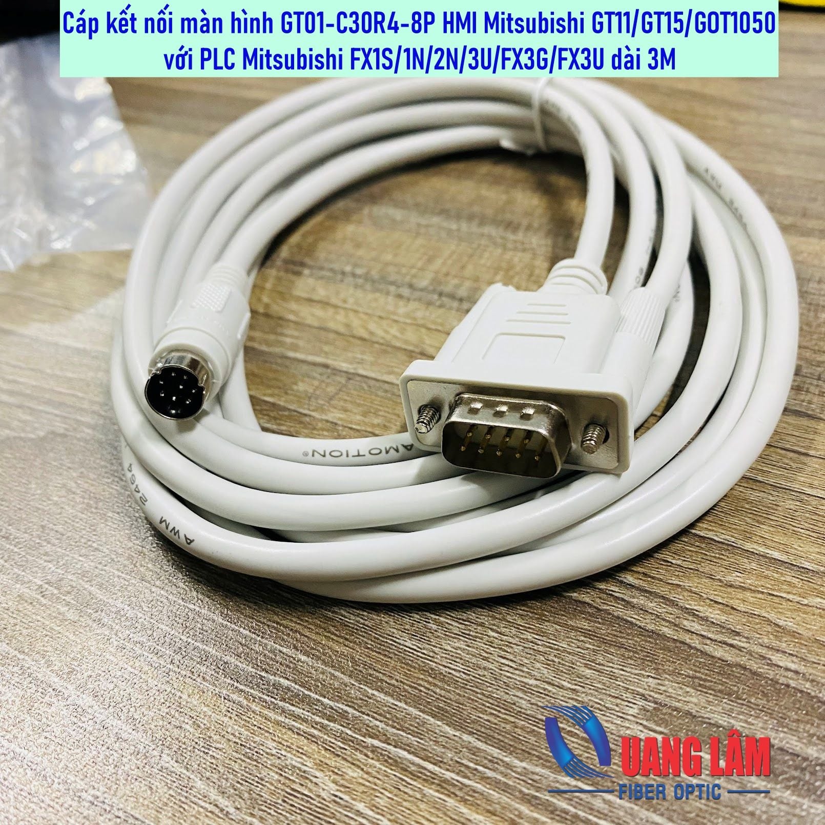 Cáp kết nối màn hình GT01-C30R4-8P HMI Mitsubishi GT11/GT15/GOT1050 với PLC Mitsubishi FX1S/1N/2N/3U/F3G dài 3M