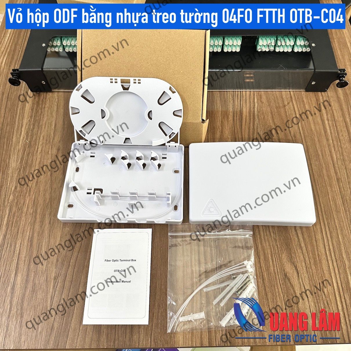 Vỏ hộp ODF bằng nhựa 04FO FTTH OTB-C04