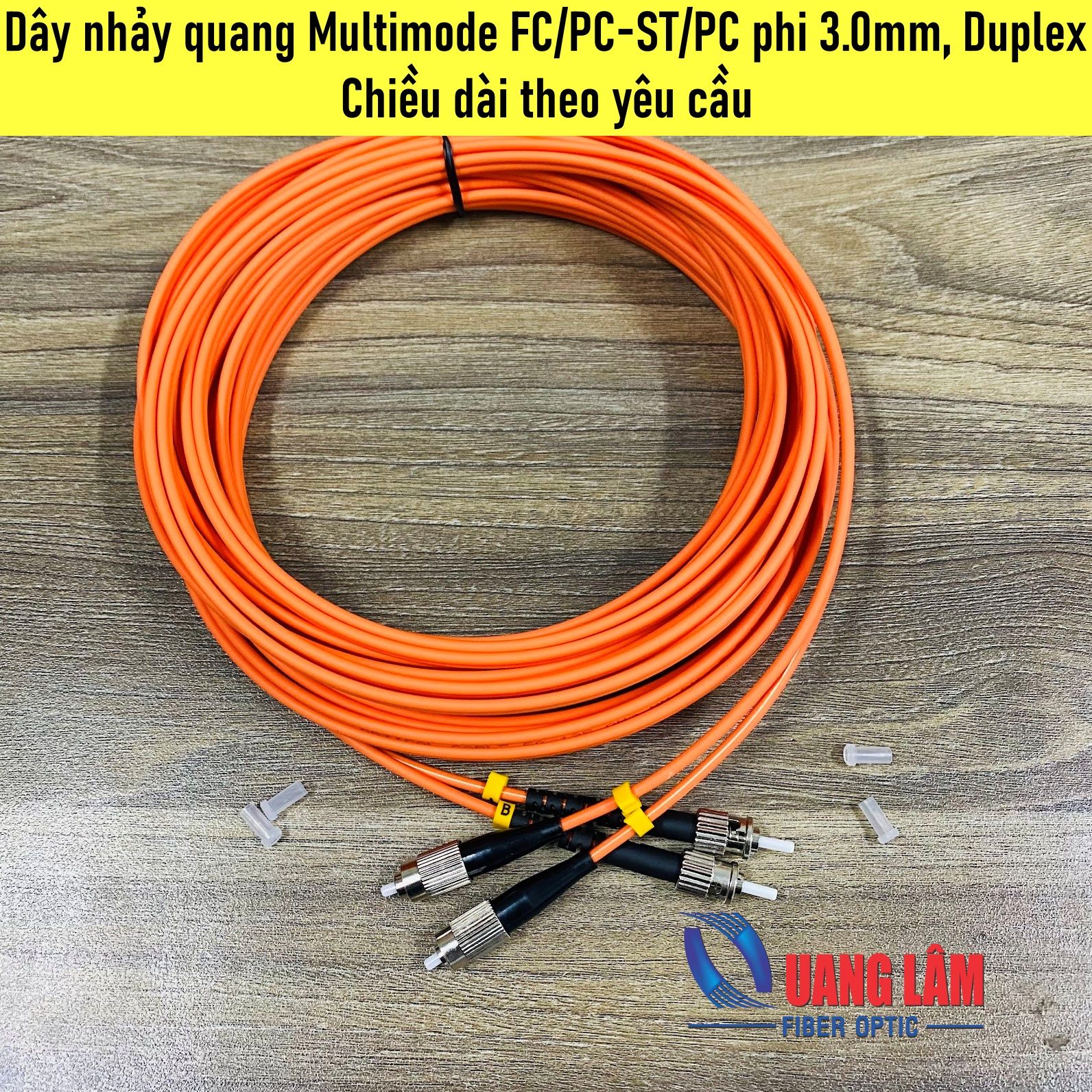Dây Nhảy Quang Multimode FC/PC-ST/PC Duplex, Phi 2.0mm - Chiều dài theo yêu cầu