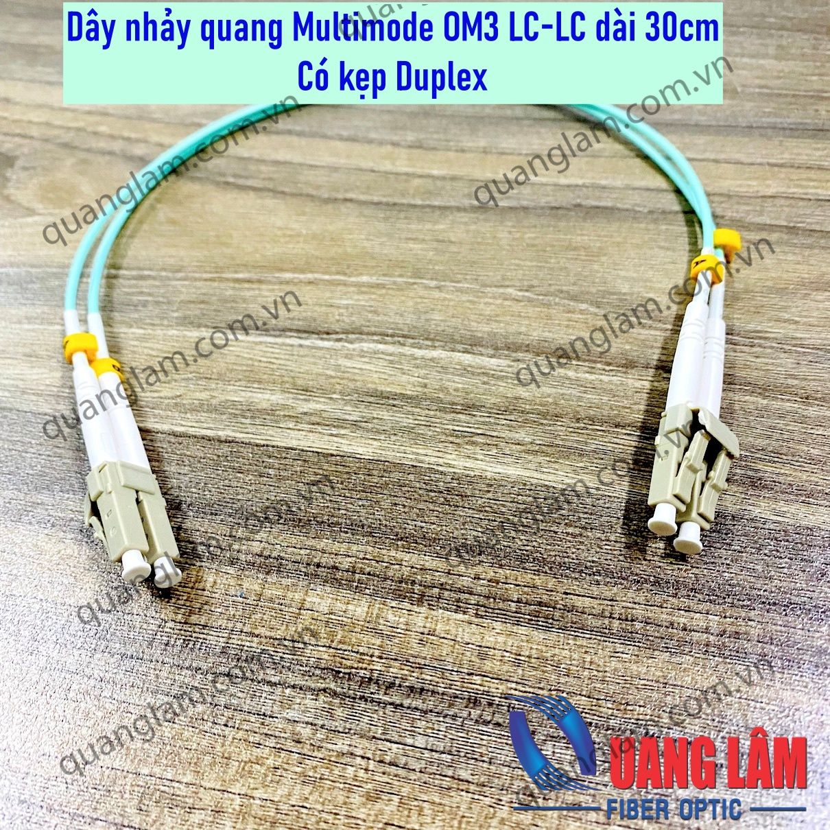 Dây nhảy quang Multimode OM3 LC-LC LC/PC-LC/PC Có kẹp Duplex - Chiều d ...