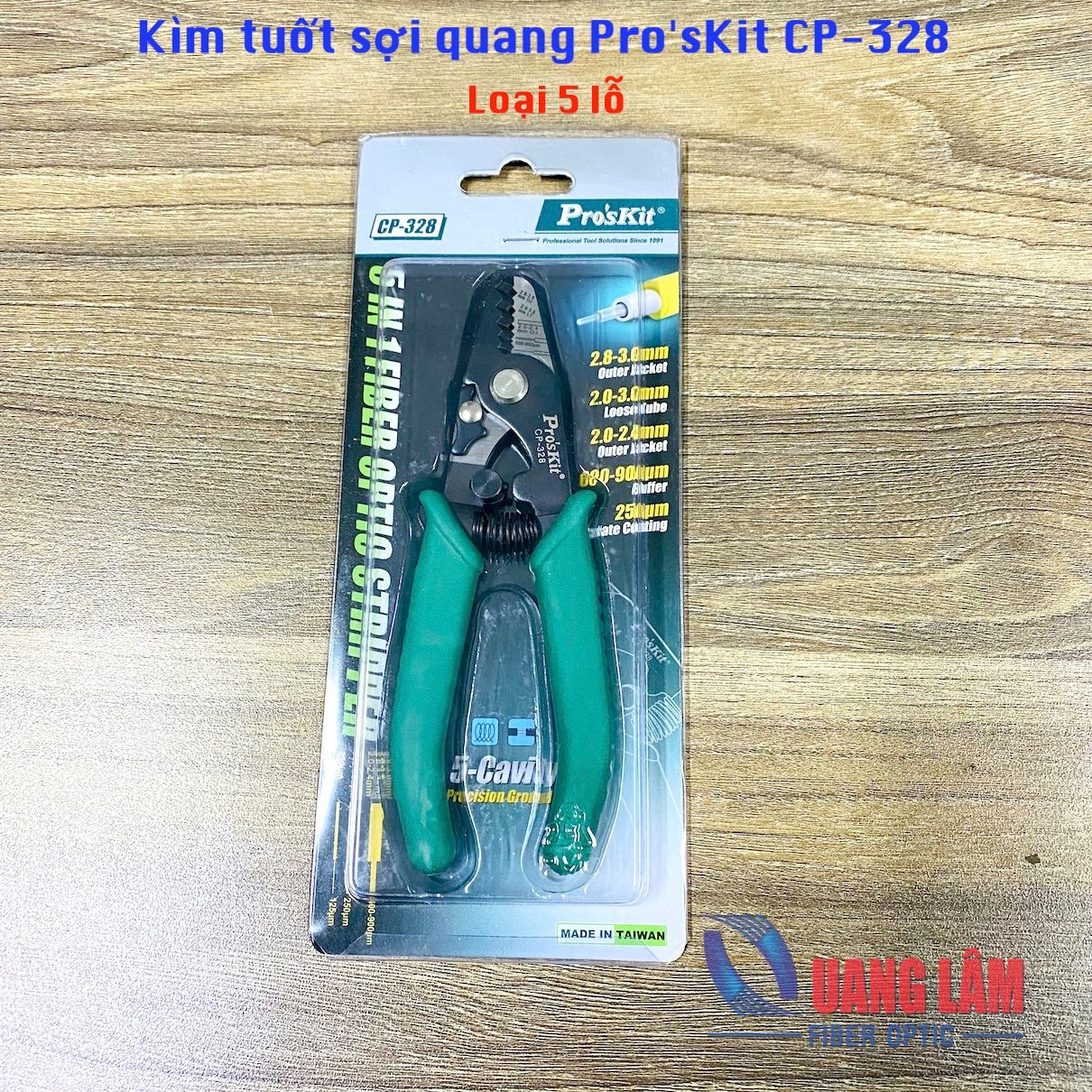 Kìm tuốt sợi quang Pro'sKit CP-328 (Loại 5 lỗ)