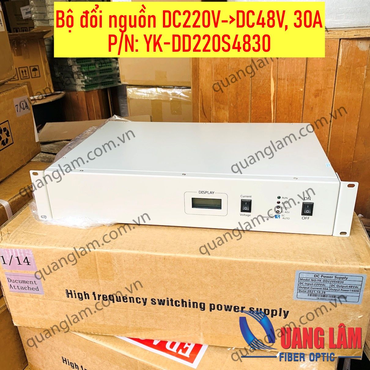 Bộ đổi nguồn DC220V-DC48V, 30A, P/N: YK-DD220S4830