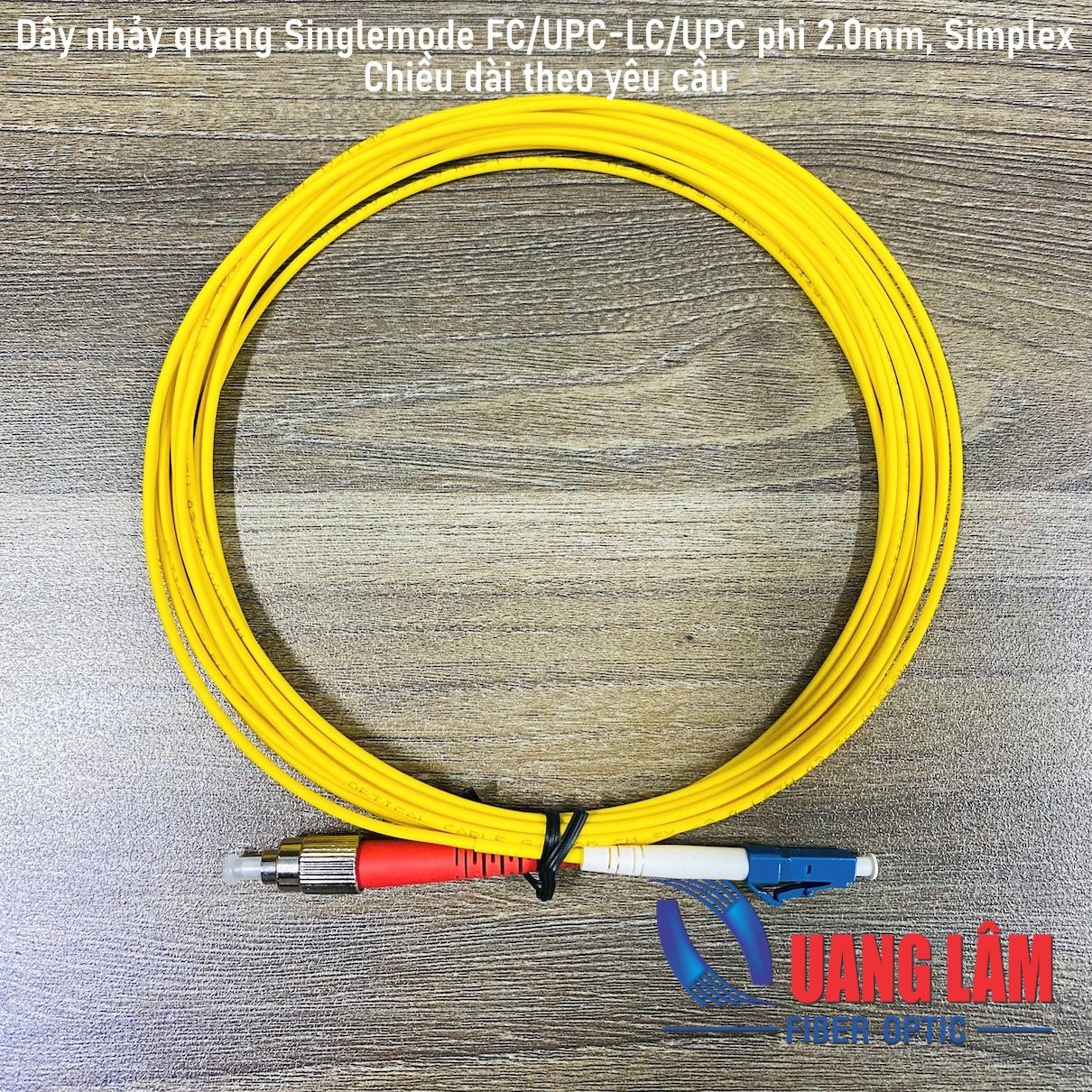 Dây nhảy quang Singlemode FC/UPC-LC/UPC Simplex phi 2.0mm - Chiều dài theo yêu cầu