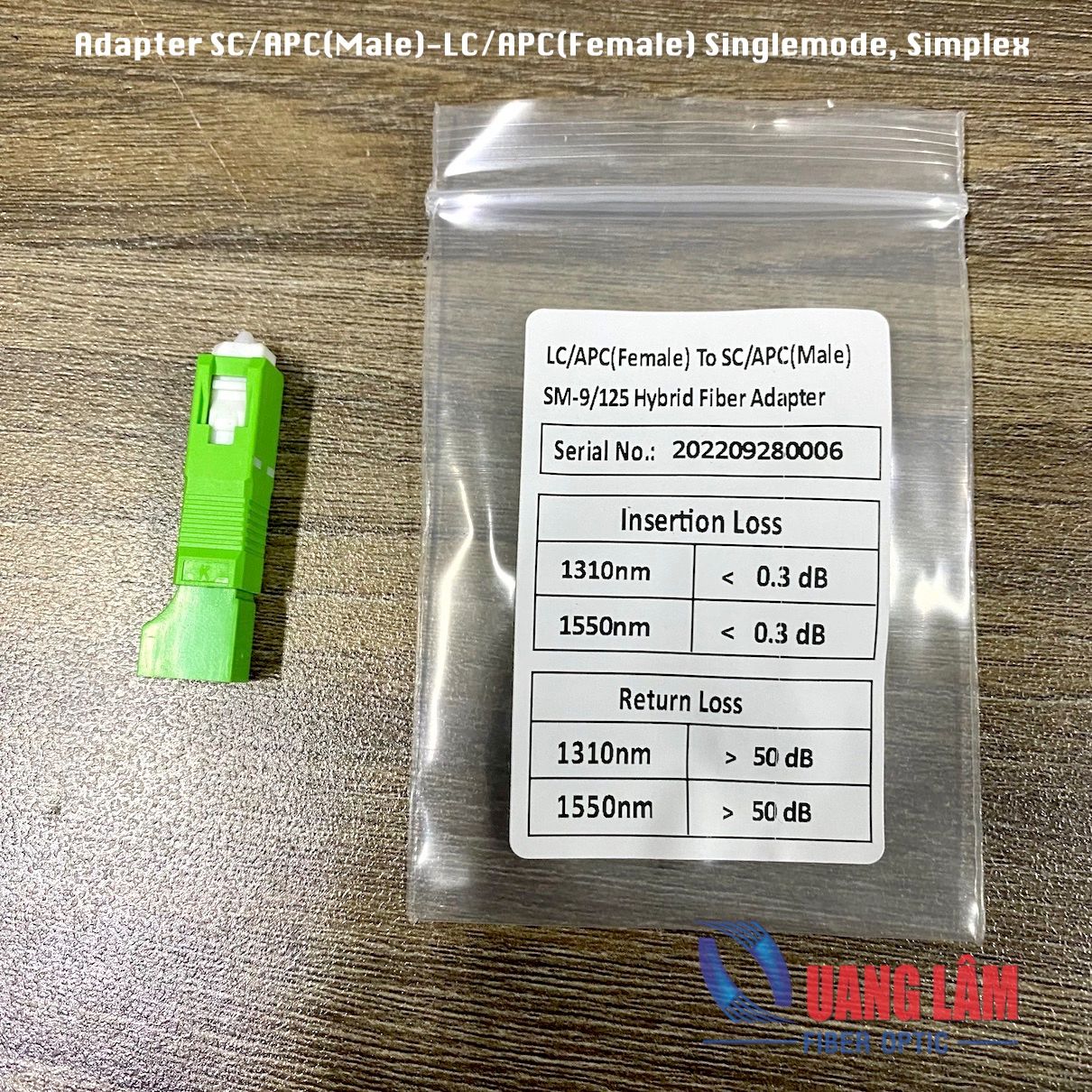 Đầu chuyển đổi đầu nối SC/APC(Male)-LC/APC(Female) Singlemode, Simplex ...