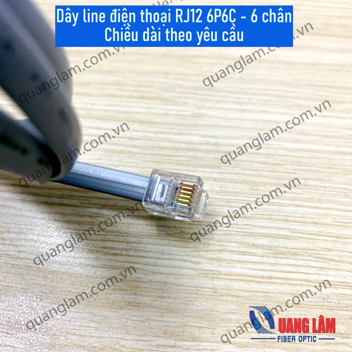 Dây line điện thoại RJ12 6P6C - 6 chân – Công ty TNHH Công Nghệ Quang Lâm