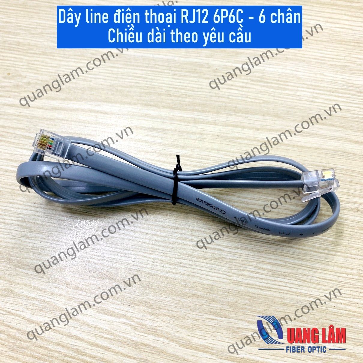 Dây line điện thoại RJ12 6P6C - 6 chân – Công ty TNHH Công Nghệ Quang Lâm