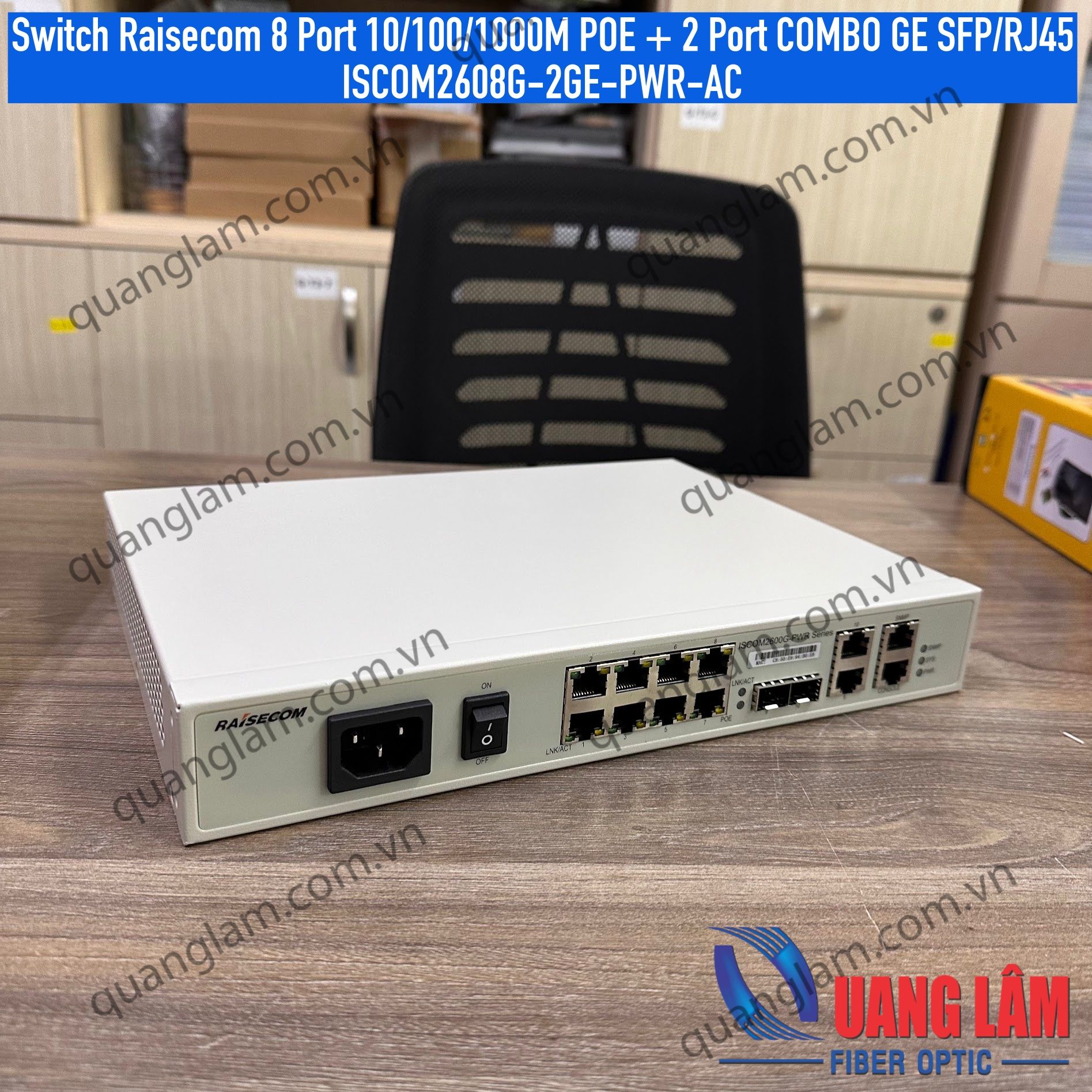 Switch Raisecom 8 Port 10/100/1000M PoE + 2 Port COMBO GE SFP/RJ45 ISC ...