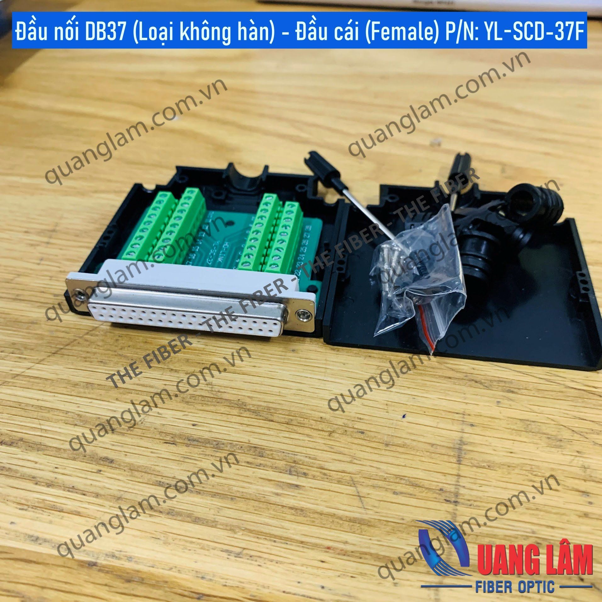 Đầu nối DB37 (Loại không hàn) - Đầu cái (Female) P/N: YL-SCD-37F