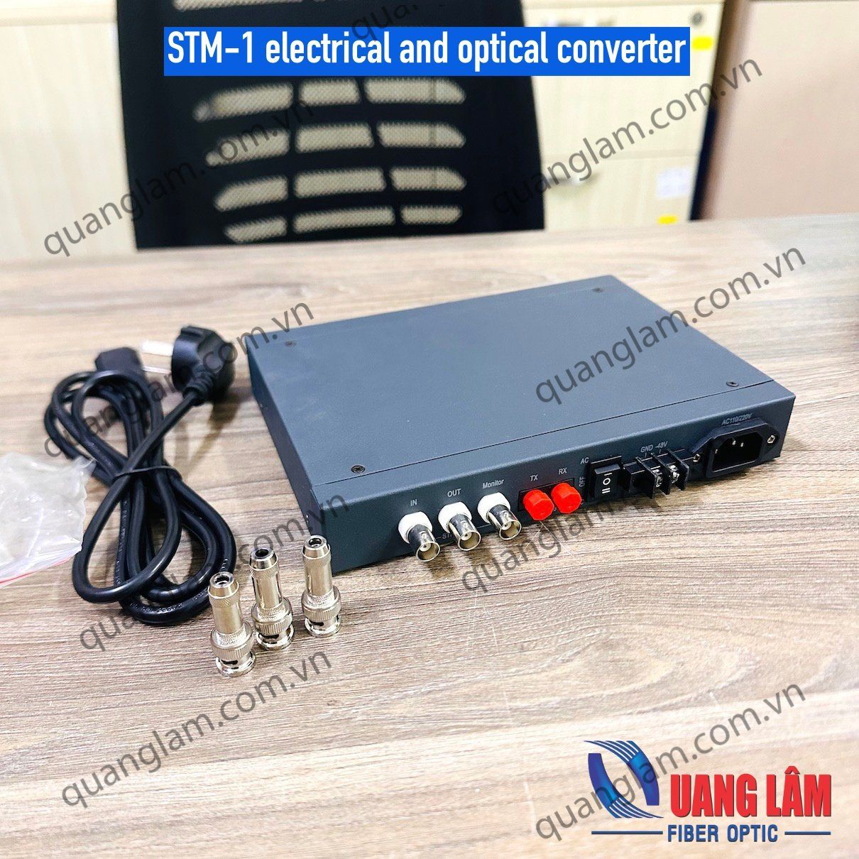 Bộ chuyển đổi tín hiệu quang sang STM-1 155M, SM, FC 40km, Dual Power AC220V+DC-48V P/N: HM-S102