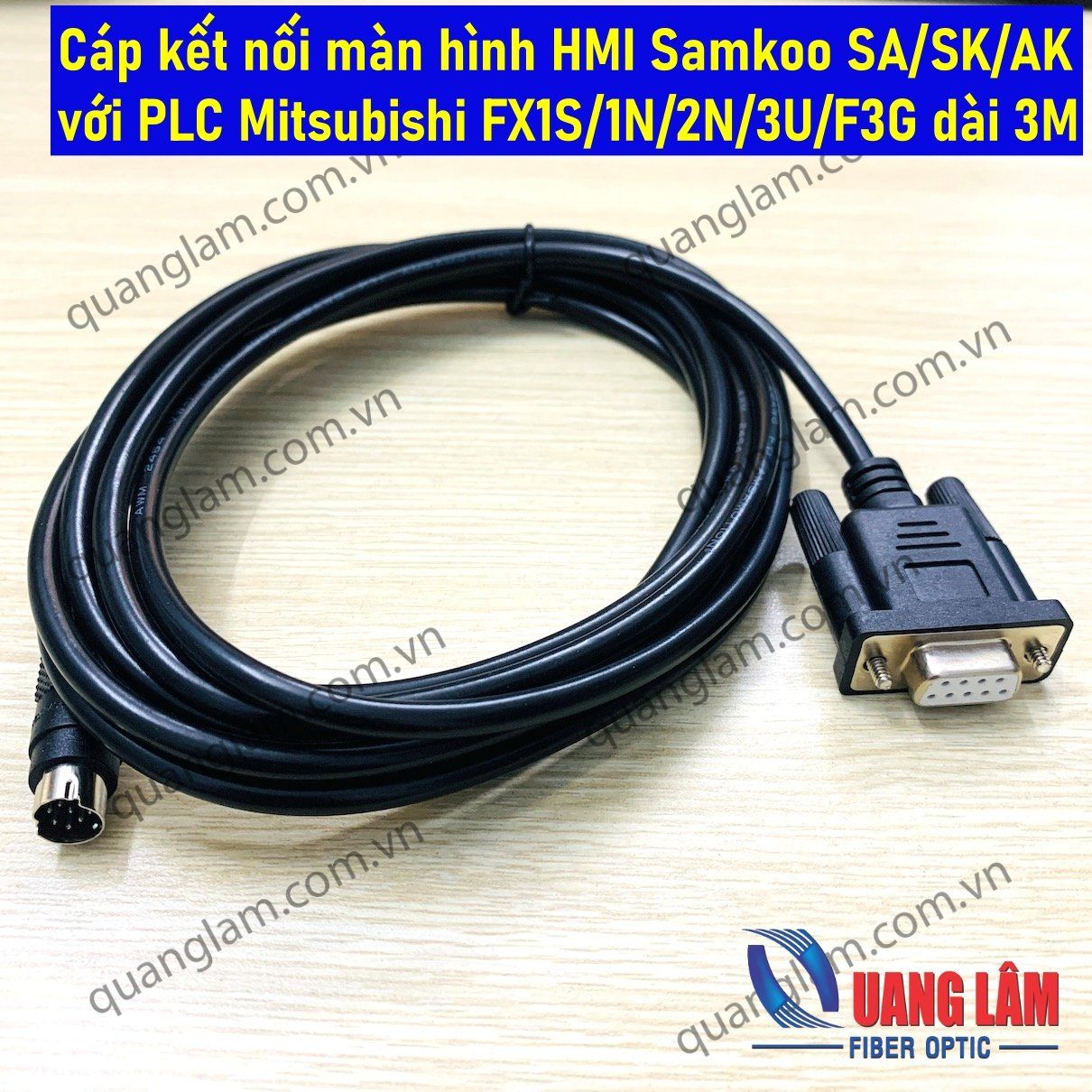 Cáp kết nối màn hình HMI Samkoon SA/SK/AK với PLC Mitsubishi FX1S/1N/2N/3U/F3G dài 3M