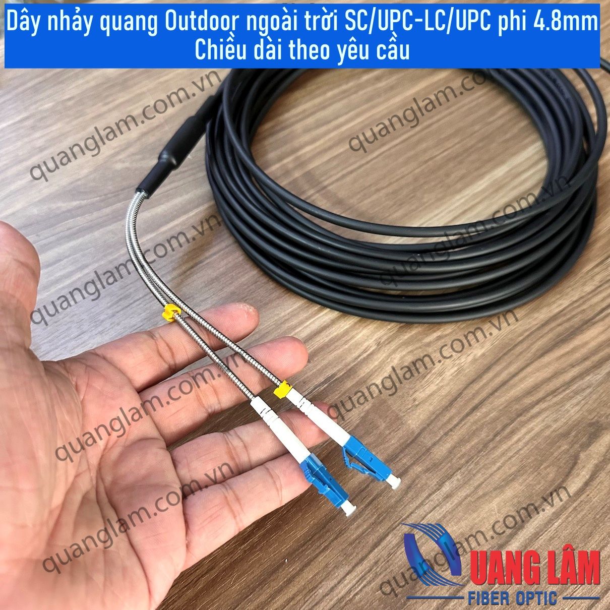 Dây Nhảy Quang Outdoor ngoài trời Singlemode 02FO SC/UPC-LC/UPC Đường ...