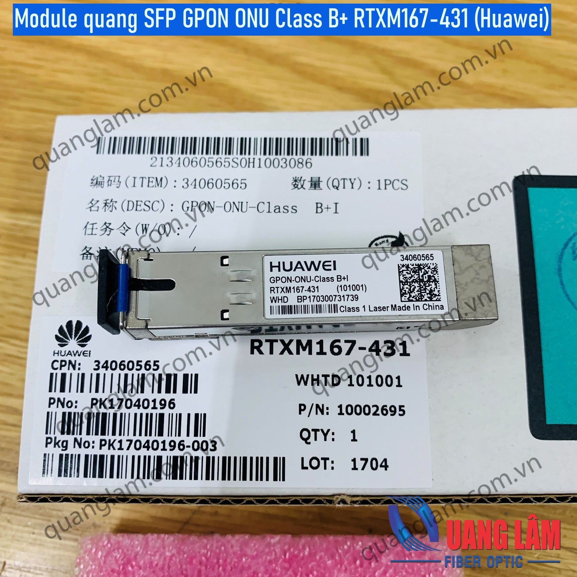 Module quang SFP GPON ONU Class B+ RTXM167-431 (Huawei)