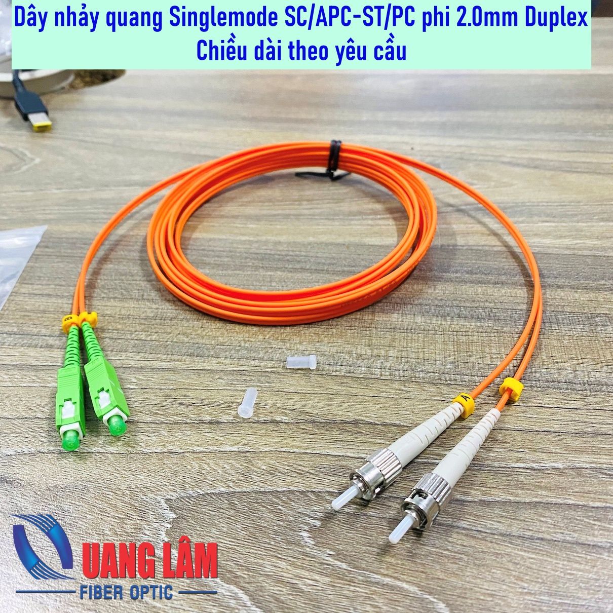 Dây nhảy quang Multimode OM2 SC/APC-ST/PC Duplex, phi 2.0mm - Chiều dài theo yêu cầu