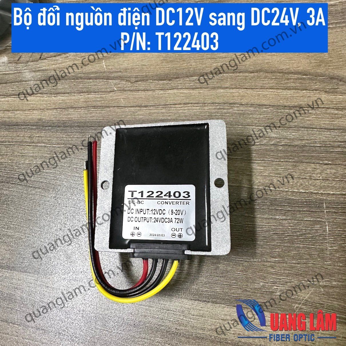 Bộ đổi nguồn điện DC12V sang DC24V, 3A, - LY-KREE - P/N: T122403