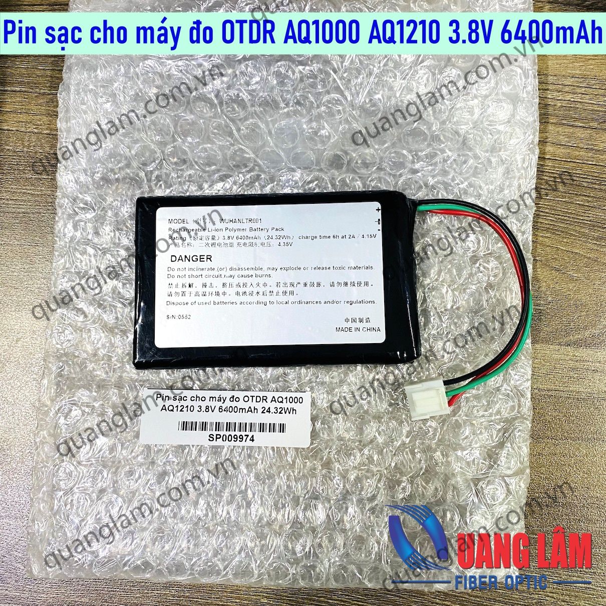 Pin sạc cho máy đo quang OTDR Yologawa AQ1000 AQ1210 3.8V 6400mAh 24.32Wh