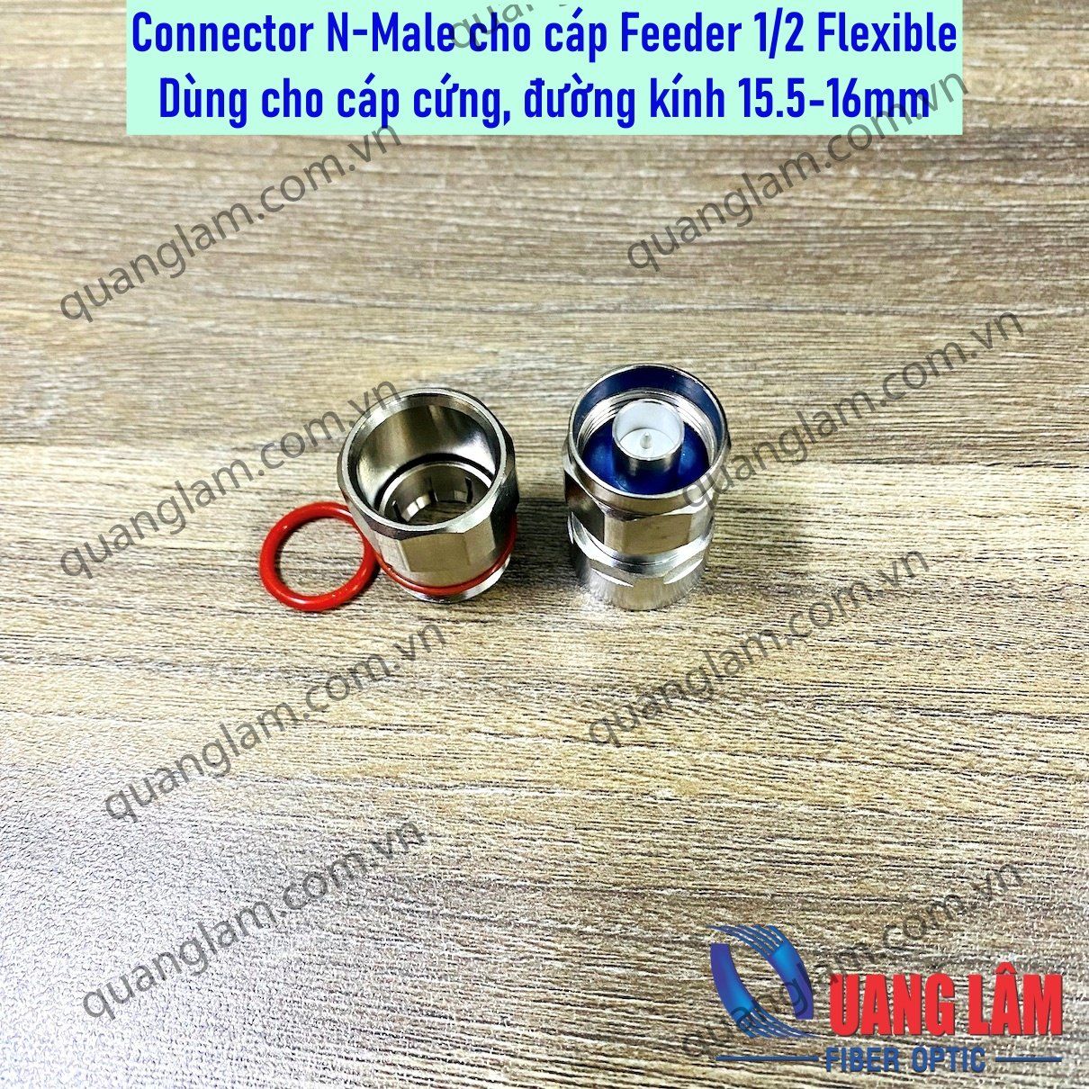 Đầu nối N-Male cho cáp Feeder Flexible cáp cứng đường kính 15.5-16mm