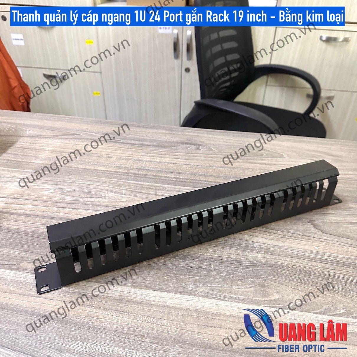 Thanh quản lý cáp ngang 1U gắn Rack 19