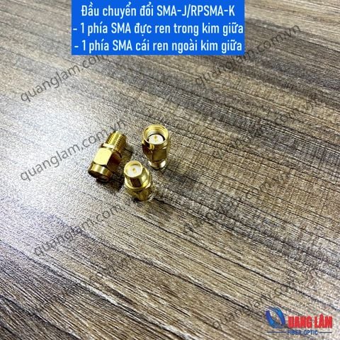 Đầu chuyển đổi SMA-J/RPSMA-K (SMA đực ren trong kim giữa sang SMA cái ren ngoài kim giữa)