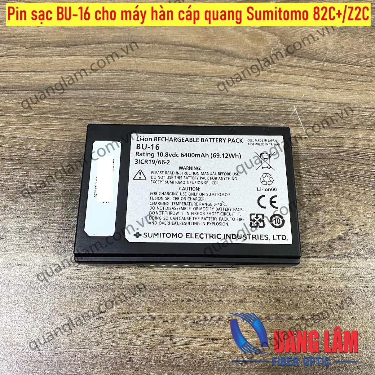 Pin sạc BU-16 cho máy hàn cáp quang Sumitomo 82C+/Z2C