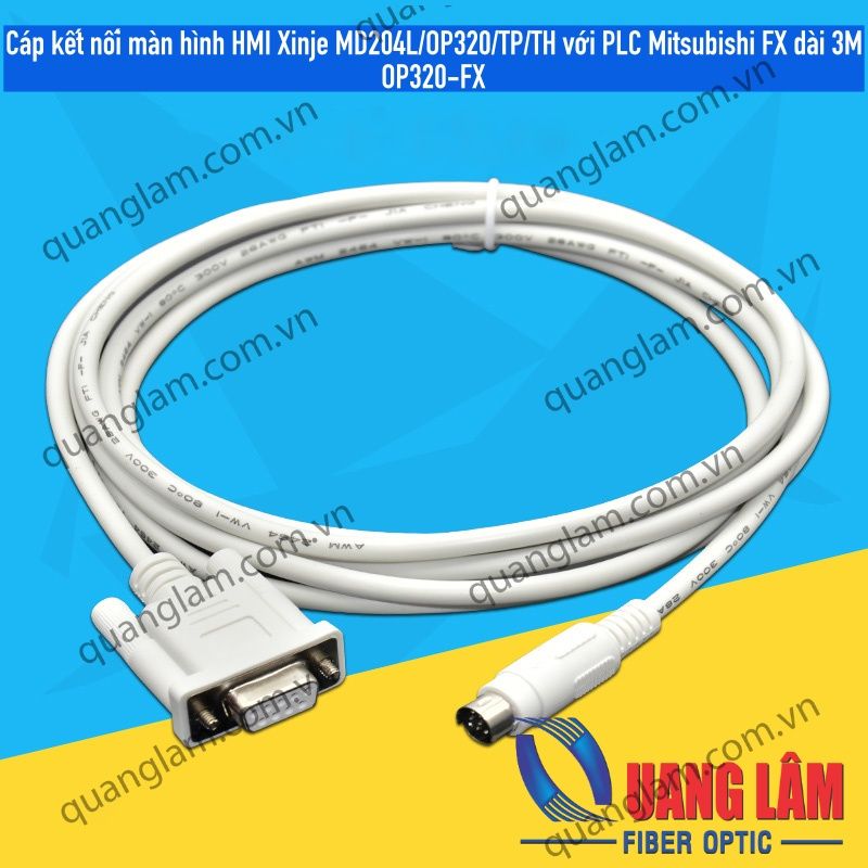 Cáp kết nối màn hình HMI Xinje MD204L/OP320/TP/TH với PLC Mitsubishi FX dài 3M OP320-FX