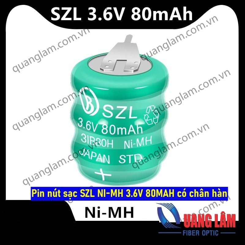 Pin nút sạc SZL NI-MH 3.6V 80MAH có chân hàn