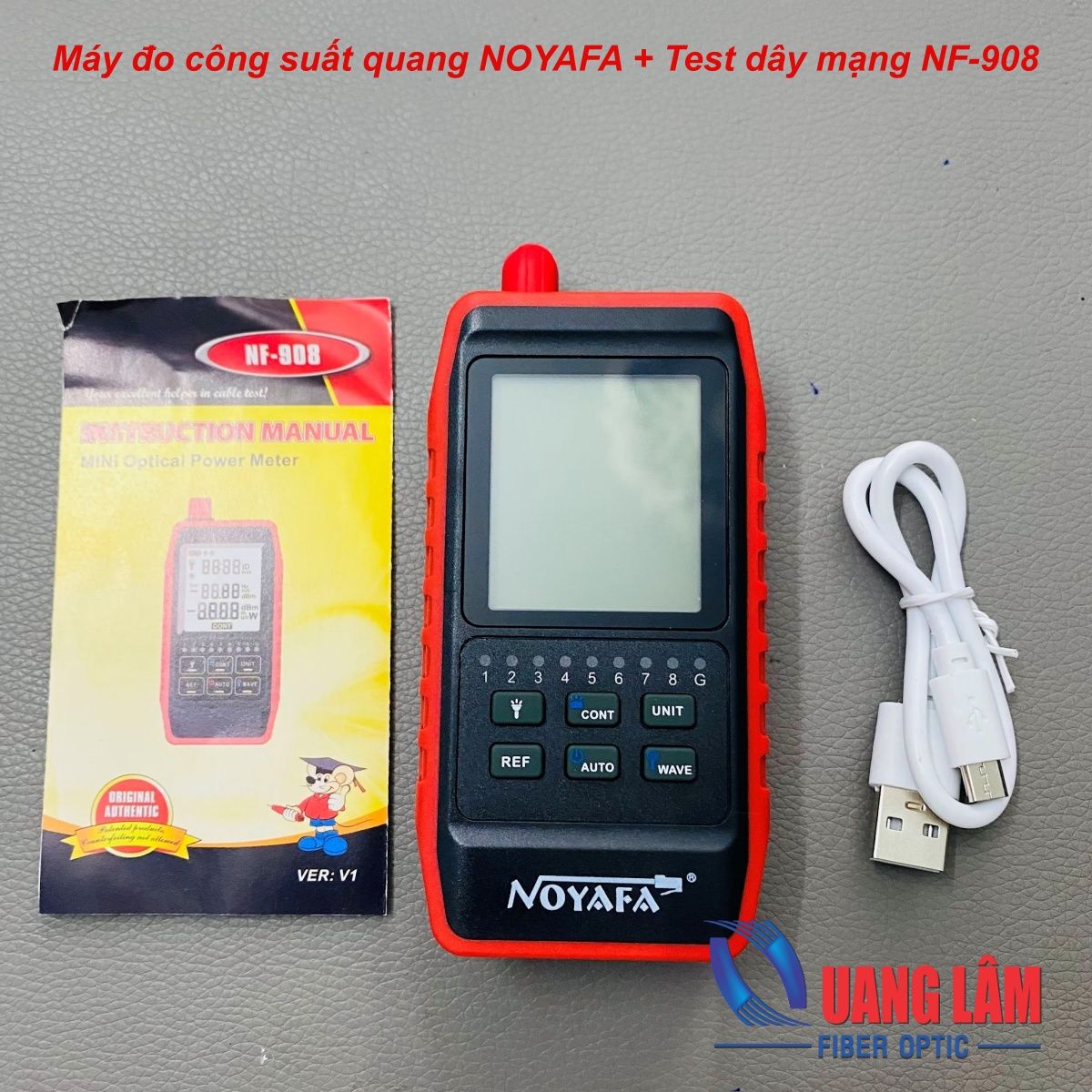 Máy đo công suất quang và Test cáp mạng NOYAFA NF-908 (Dùng pin sạc)